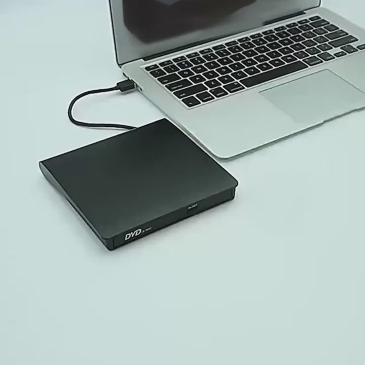 D DVD Drive, USB 2.0 Slim Protable External CD-RW Drive DVD-RW Burner Writer Player for Laptop Notebook PC Desktop Computer